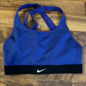 Blue nike sports bra